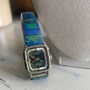 Vintage Gucci Vibrant Lapis Stone Watch